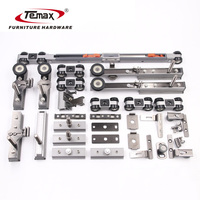 Ruedas de Rodamiento Telescópicas 3+1 para Puertas Correderas TEMAX M975, Sistema de Rodillos de Cierre Suave para Puertas Correderas
