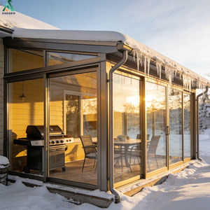 ANCSEM Nuova Pergola in Alluminio Stile Fattoria con Vetri Basso-Emissivi e Porte Scorrevoli, Veranda Esterna per Giardino 4 Stagioni - Product Image 3