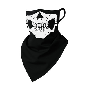 Ice Silk Face Mask Skull Print Cycling Neck Warmer Breathable Quick Dry Sports <b>Bandana</b> Women Summer Thin Triangular - Product Image 3