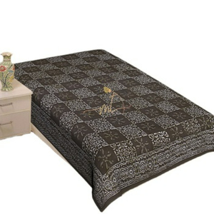 Sábana Plana de Algodón Hecha a Mano con Estampado Indio, 300 Hilos, Calidad de Hotel, Suave y Duradera, Diseño de Color Personalizado, Ropa de Cama Lisa para el Hogar - Product Image 1