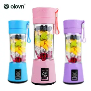 Meilleure vente bouteille de voyage pour mélangeur personnel portable, mélangeur de smoothie à service unique rechargeable par USB à six lames