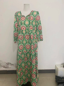 <span class=keywords><strong>Vestido</strong></span> Maxi Floral Elegante Casual Holgado con Mangas Abullonadas de Ganchillo y Estampado Geométrico de Cintura Natural para Mujer, Colección Verano 2026 - Product Image 2