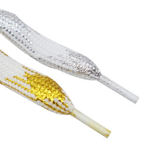 Weiou Lacets plats bicolores <span class=keywords><strong>en</strong></span> fil métallique de conception personnalisée de 50 à 200cm de <span class=keywords><strong>longueur</strong></span> pour les chaussures décontractées Jump-mans 700 <span class=keywords><strong>en</strong></span> polyester durable - Product Image 2