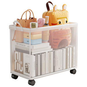 Carrito de Almacenamiento para Oficina, Rectangular, con Ruedas, Plegable, Organizador para Debajo del Escritorio, Cesta para Libros y Aperitivos, 0.8 kg, Tipo Vertical - Product Image 3