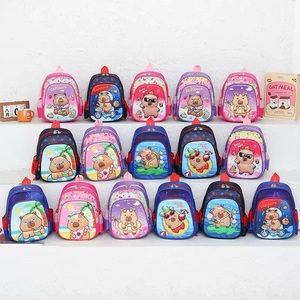 Carino Capybala cartone animato zaino per ragazzi ragazze cotone leggero poliestere grande caramella per la scuola materna - Product Image 1