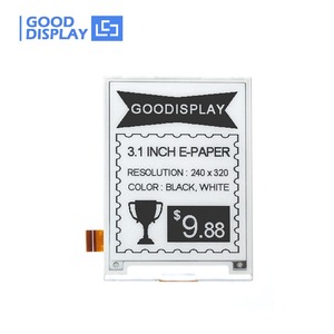 GDEQ031T10 Módulo de pantalla de papel electrónico EPD de 3,1 pulgadas, pantalla de tinta electrónica monocromática SPI de 320 × 240, compatible con actualización parcial, consumo de energía ultrabajo - Product Image 1