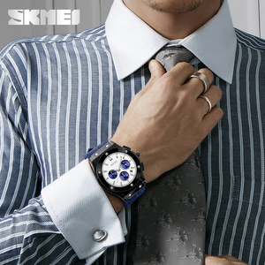 Montre de style business décontracté avec options de bracelet en cuir et en acier. Cadeau idéal pour les hommes, à porter au quotidien, qualité fiable. - Product Image 3
