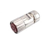 Connecteur circulaire femelle 40 broches 8 fils, boîtier métallique IP67, haute puissance, prise industrielle robuste