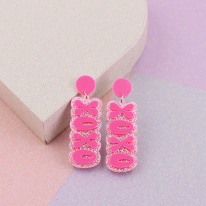 Boucles <span class=keywords><strong>d</strong></span>'oreilles pendantes personnalisées pour la Saint-Valentin Acier au titane <span class=keywords><strong>Bijoux</strong></span> de mode <span class=keywords><strong>d</strong></span>écoupés au laser XOXO <span class=keywords><strong>Prix</strong></span> <span class=keywords><strong>d</strong></span>'<span class=keywords><strong>usine</strong></span> à bas quantité minimale de commande - Product Image 4