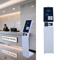 Kiosque de paiement numérique sur pied, terminal en libre-service avec écran tactile, lecteur de cartes POS et scanner QR