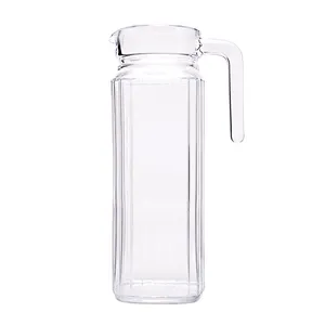 Summer borosil clear 1.3L glass pitchers with lids for cold and hot water