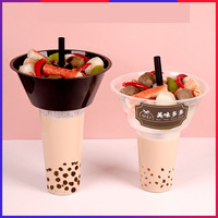 Emballage en plastique jetable tasse boisson poulet frit snack plateau marche pot chaud tasse plateau épaissi