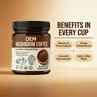 Poudre de café aux champignons OEM avec Lion's Mane, Cordyceps et Chaga 170 g, café instantané, complément alimentaire