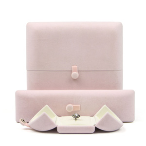 Kotak Perhiasan Mewah Pink Ungu untuk Anting, Cincin Pria, dan Liontin, Kemasan Perhiasan Mewah dengan Logo - Product Image 3