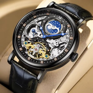 Drioshipping Mens Mechanical <b>Watches</b> Hollow <b>Skeleton</b> Business Luxury <b>Automatic</b> Moon Phase <b>Watch</b> Mechanical <b>Watch</b> Waterproof 6836 - Product Image 2