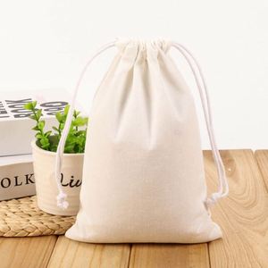 Custom Printed 100% Organic Cotton <b>Canvas</b> Pouch Eco-Friendly Washable Plain Solid Blank Cotton Drawstring Bags With Logo - Product Image 3