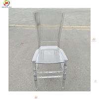 Chaise Chiavari transparente en acrylique pour événements, idéale pour la location en gros, banquets d'hôtel et mariages (modèle Napoléon)