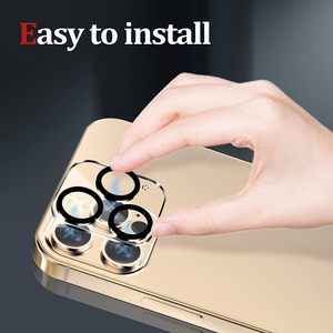 Protection d'objectif d'appareil photo pour iPhone 15 <span class=keywords><strong>Pro</strong></span> Max 6,7 pouces, verre trempé 9H avec film protecteur noir circulaire pour écran d'iPhone 14 <span class=keywords><strong>Pro</strong></span> - Product Image 2