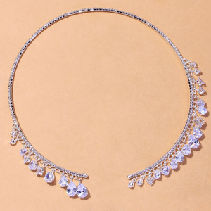 Collar De Diamantes en forma De gota De agua para mujer, joyería De moda para novia, colgante De cristal, <span class=keywords><strong>Gargantilla</strong></span> - Product Image 4