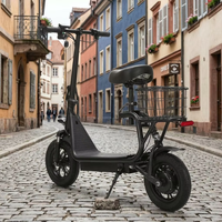 Trottinette électrique 500W en acier au carbone pour adultes, pliable avec siège, autonomie 40km, 48V, grande vitesse, roues de 12 pouces, pour trajets quotidiens