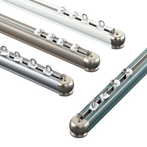 Rail de rideau en alliage d'aluminium, tige droite silencieuse, design moderne pour baies vitrées - Product Image 3