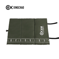 Tapis pliable imperméable en tissu Oxford à trois volets avec règle de mesure intégrée pour activités de pêche et camping en extérieur