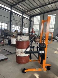 리프팅 350KG 400KG 용량 수동 스태커 핸드 리프트 오일 드럼 리프터 및 틸터 오일 드럼 회전기 안전 클램프 시스템 - Product Image 5