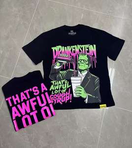 Мужские футболки высокого качества, 100% хлопок, с принтом, оверсайз, коллекция футболок с надписью «COUGH SYRUP» для мужчин - Product Image 5