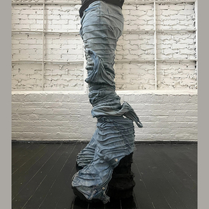 Diznew Jeans personalizados Fabricación de alta calidad al por mayor Rip Hombres Jeans Tallas grandes para los hombres - Product Image 3