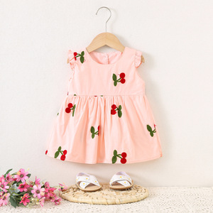 Vestito Estivo Coreano Dolce per Bambine 1480, Nuovo Abito con Ricamo a Fragola, Vendita Calda di <span class=keywords><strong>Abbigliamento</strong></span> per Bambini all'Ingrosso - Product Image 6