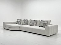 Meubles italiens de style moderne Canapé d'angle sectionnel en cuir pour hall d'hôtel Ensemble de canapés de luxe pour villa pour salon