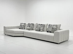 Meubles italiens de style moderne Canapé d'angle sectionnel en cuir pour hall d'hôtel Ensemble de canapés de luxe pour villa pour salon - Product Image 6