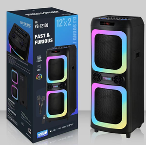 Système de son Hi-Fi portable <span class=keywords><strong>avec</strong></span> caisson de basses et barre de son pour karaoké YB-1215Q, haut-parleurs doubles de 12 pouces - Product Image 3