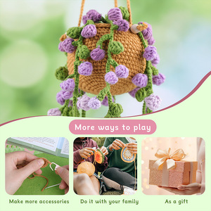 Kit de crochet pour débutants Kits de démarrage au crochet avec tutoriels Plantes en <span class=keywords><strong>pot</strong></span> suspendues Kit de crochet à tricoter pour décoration pour débutants - Product Image 2