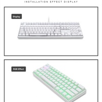 Hotsale Multi-Color Pudding Doubleshot 129 Keys PBT Translucent Keycaps for 61/62/64/68/84/87/104/108/980K Mechanical Keyboard