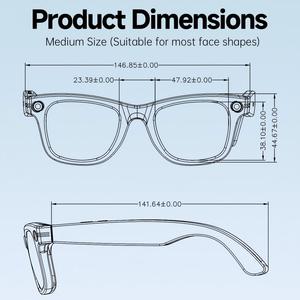 Lunettes Intelligentes W620Pro avec Caméra IA, Activation Vocale, Traduction en 100 Langues, Appel Bluetooth, Musique, Audio, Micro ENC, Anti-Lumière Bleue - Product Image 6