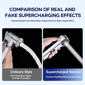 Ningbo Factory New Design <strong>Chromed</strong> ABS Plastic Muslim Toilet Shattaf Hand Shower <strong>Bidet</strong> <strong>Sprayer</strong> with Sticker Holder - Product Image 4