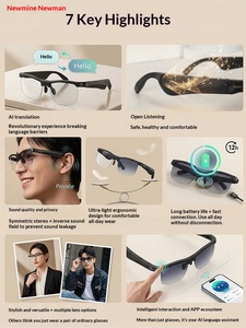Casque audio intelligent Newman pour lunettes avec conduction aérienne, notes vocales, appels, traduction IA, communication transfrontalière - Product Image 4