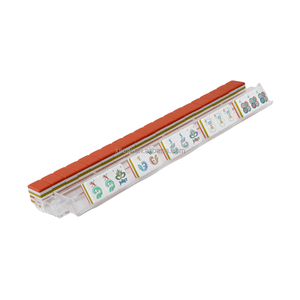 Ensemble de carreaux acryliques de Mahjong américain <span class=keywords><strong>orange</strong></span> moderne portable à 4 couches pour divertissement familial Ensemble de Mahjong gravé - Product Image 6