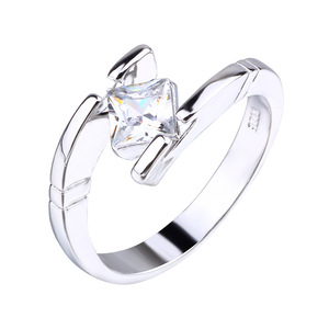 yunnique Wish Square Princess <b>Ring</b> <b>With</b> Simulated Diamonds <b>925</b> Sterling <b>Silver</b> Plated Women's Engagement <b>Ring</b> - Product Image 4