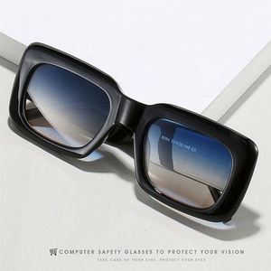 Gafas de Sol de Moda al por Mayor, Vintage, Azules y Negras, de Pierna Ancha, con Protección UV400, Pequeñas y Cuadradas, para Mujer, 2021 - Product Image 6