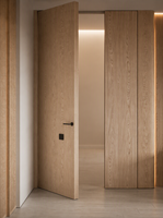 Porte à cadre en bois de style minimaliste, structure invisible en alliage d'aluminium, excellente isolation acoustique, surface finie, maison, villa