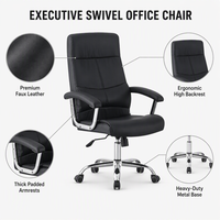 Chaise de bureau de direction à dossier haut ALINUNU, directement de l'usine, ergonomique, en similicuir, pivotante, pour ordinateur