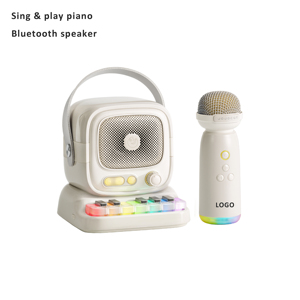 Altavoz de Karaoke Inalámbrico con Micrófono LED, 6 Efectos de Voz, Piano Integrado, Bluetooth, Altavoz de Sonido HIFI de 5W para Fiestas en Casa y al Aire Libre - Product Image 1