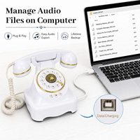 Téléphone rétro pour messages vocaux de mariage, enregistreur de messages audio pour invités, pour mariages, fêtes d'anniversaire, messages commémoratifs