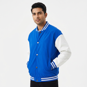 Veste universitaire d'hiver pour homme FINER THREADS, 100% coton, broderie personnalisable, col montant, boutons recouverts, style décontracté - Product Image 1