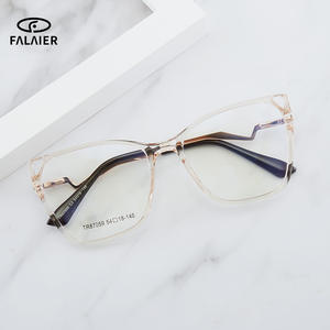 Monturas de Gafas Cat Eye FalaiEr TR87059 con Protección Anti Luz Azul para Mujer, Montura Completa, Lentes AC, Estilo Europeo - Product Image 4