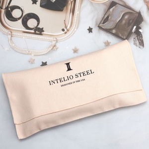 Eco-friendly Luxury Custom Logo Printing Cotton Twill Bone <b>Envelope</b> Bag Makeup Cosmetic Packaging Shopping Bag Cotton Dust Pouch - Product Image 6