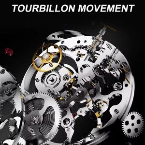 Drop Shipping for Flying Tourbillon Mechanical Full <b>Skeleton</b> Waterproof Luxury <b>Watch</b> for Men Leather Strap 7053 - Product Image 5