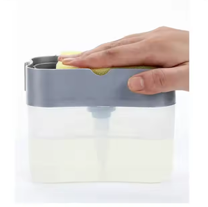 Distributeur de savon manuel chaud pour cuisine avec éponge à vaisselle et tampon à récurer, boîte à liquide de nettoyage - Product Image 2